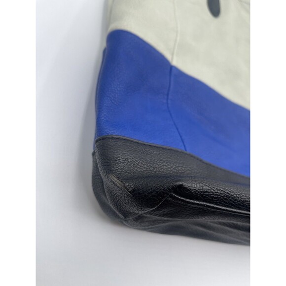 CLARKS Women's Over the Shoulder Tri-Color Laptop Tote - Cream, Blue, Black - Picture 3 of 16